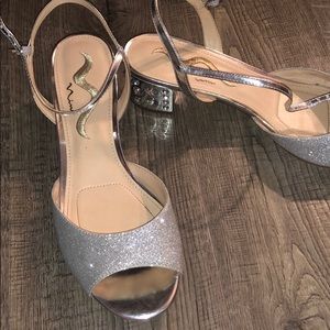 Silver Nina Heels